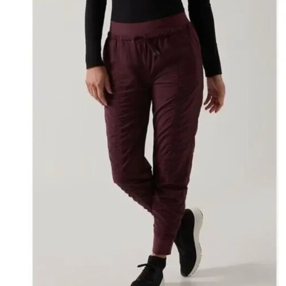ATHLETA Attitude Lined Pant Maroon Size 14 Petite - Picture 1 of 9